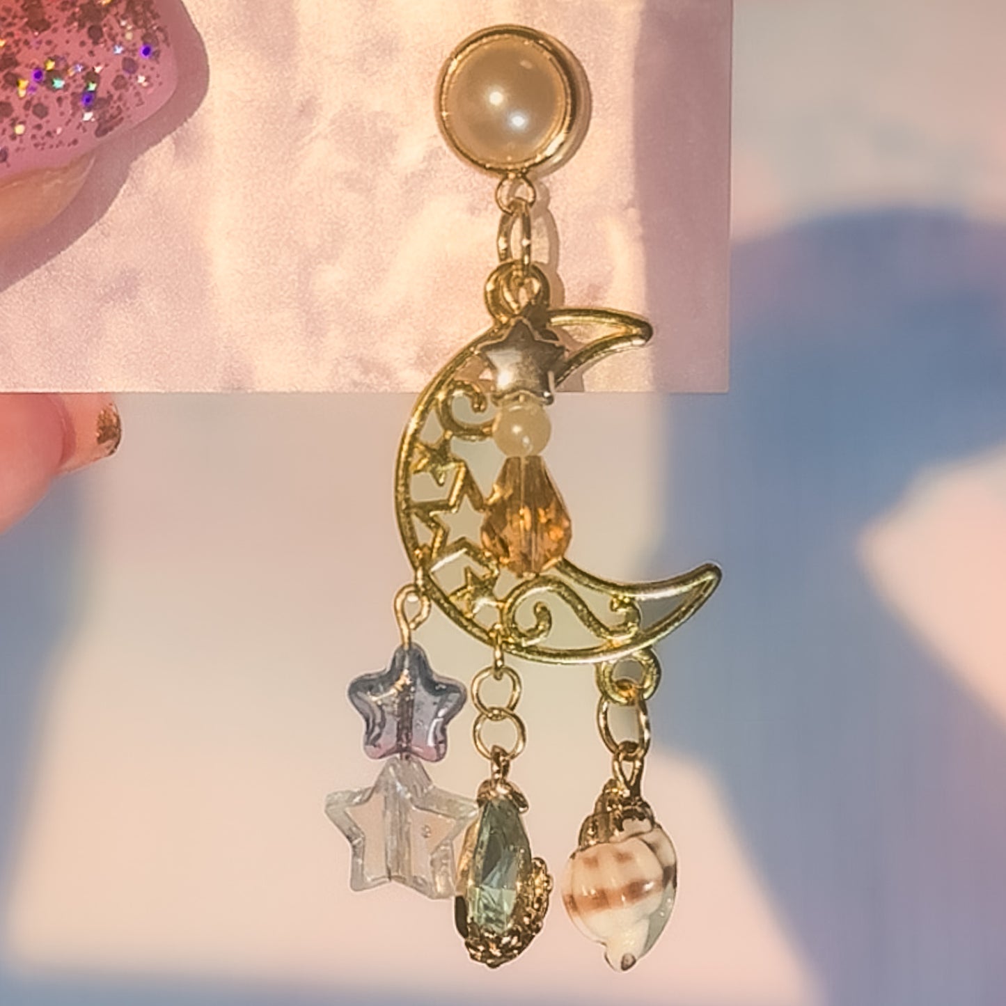 Aquarius - Pearl Stud Drop Earring