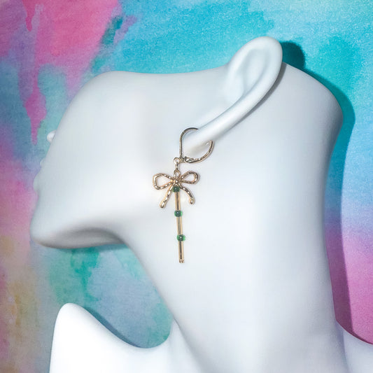Virgo - Beaded Bow Dangle Earring